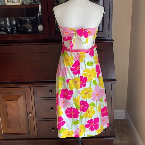 Lilly Pulitzer Sabrina Floral Strapless Tie Back Tropical Dress 4 - Picture 6 of 9
